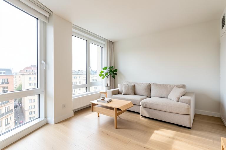 Living luminos al apartamentului demonstrativ